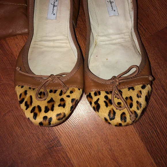 Bagllerina Flats Leopard Hair Cap Toe - Picture 3 of 6
